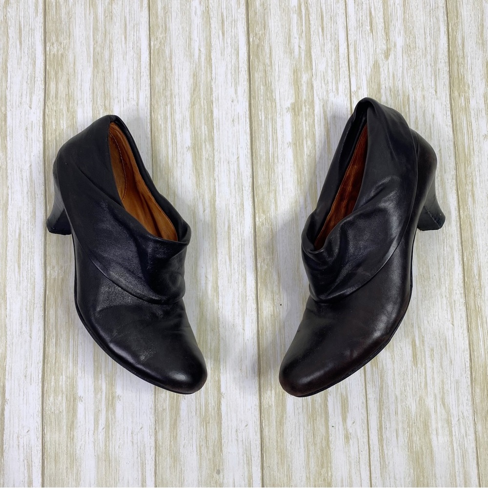 Gentle Souls Janover Brown Fold Over Leather Heeled Booties